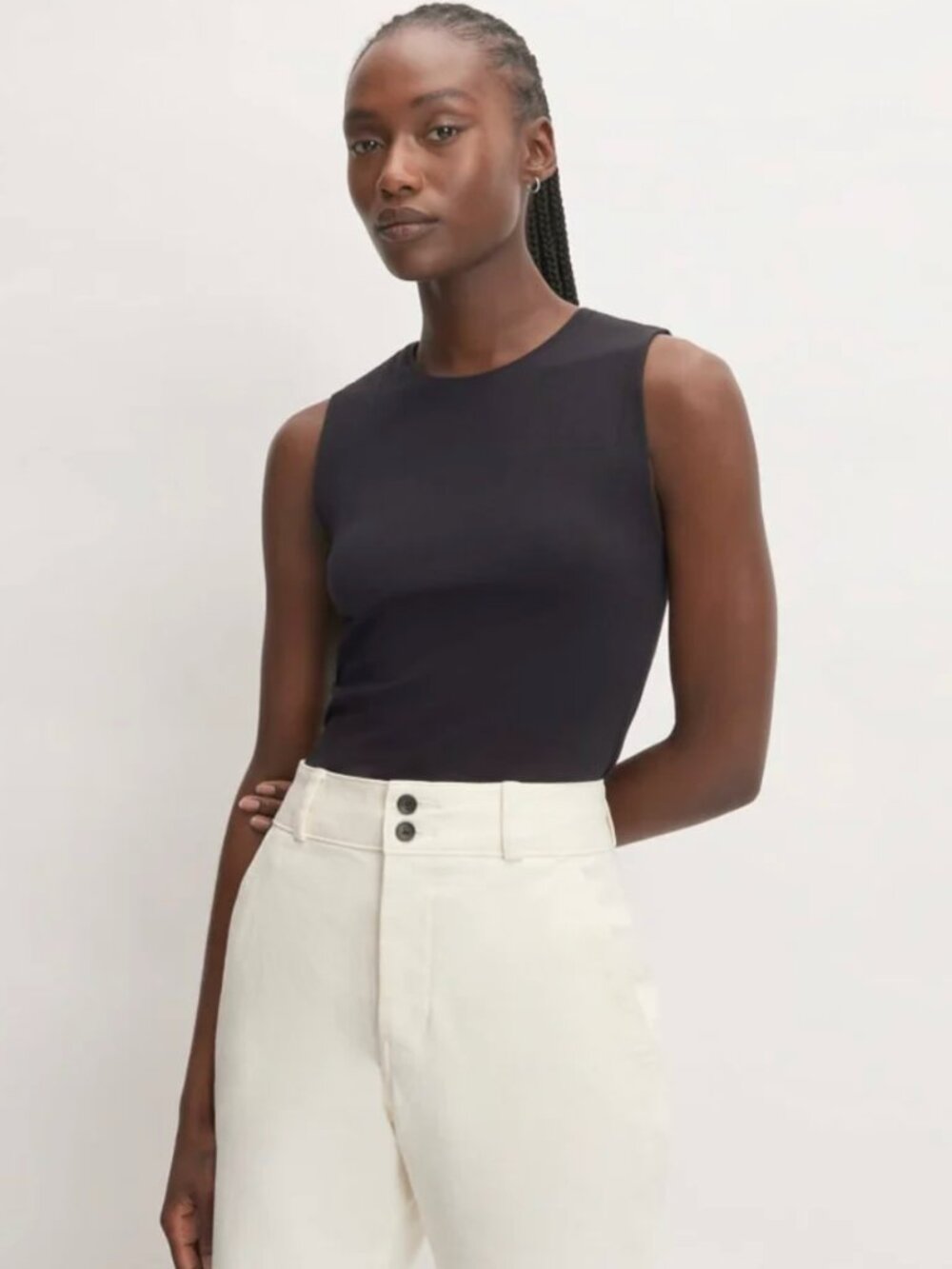 Everlane The Supima® Form Tank in Black - XS